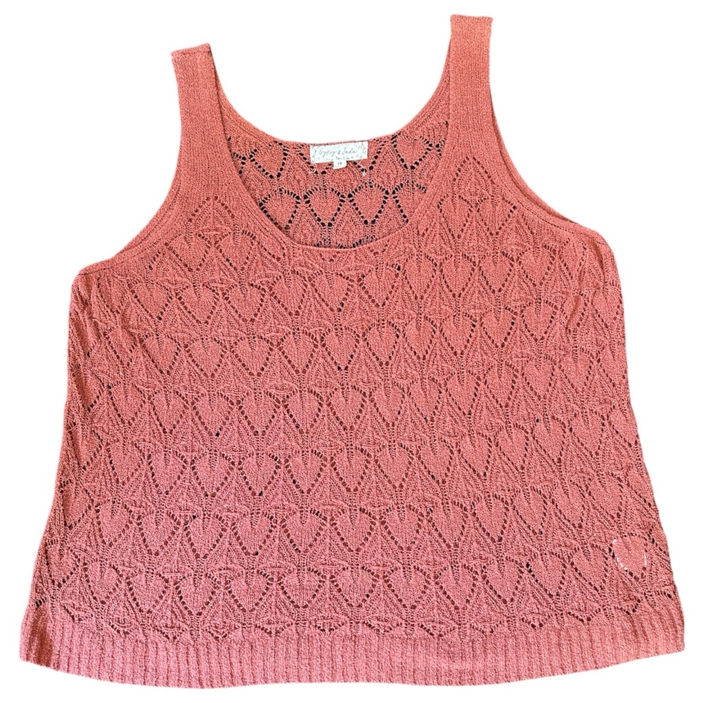 Elegant Coral Lace Tank Top